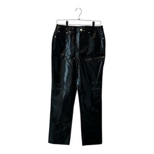 J. Crew Black Patent Textured Faux Lesther Leather Pant